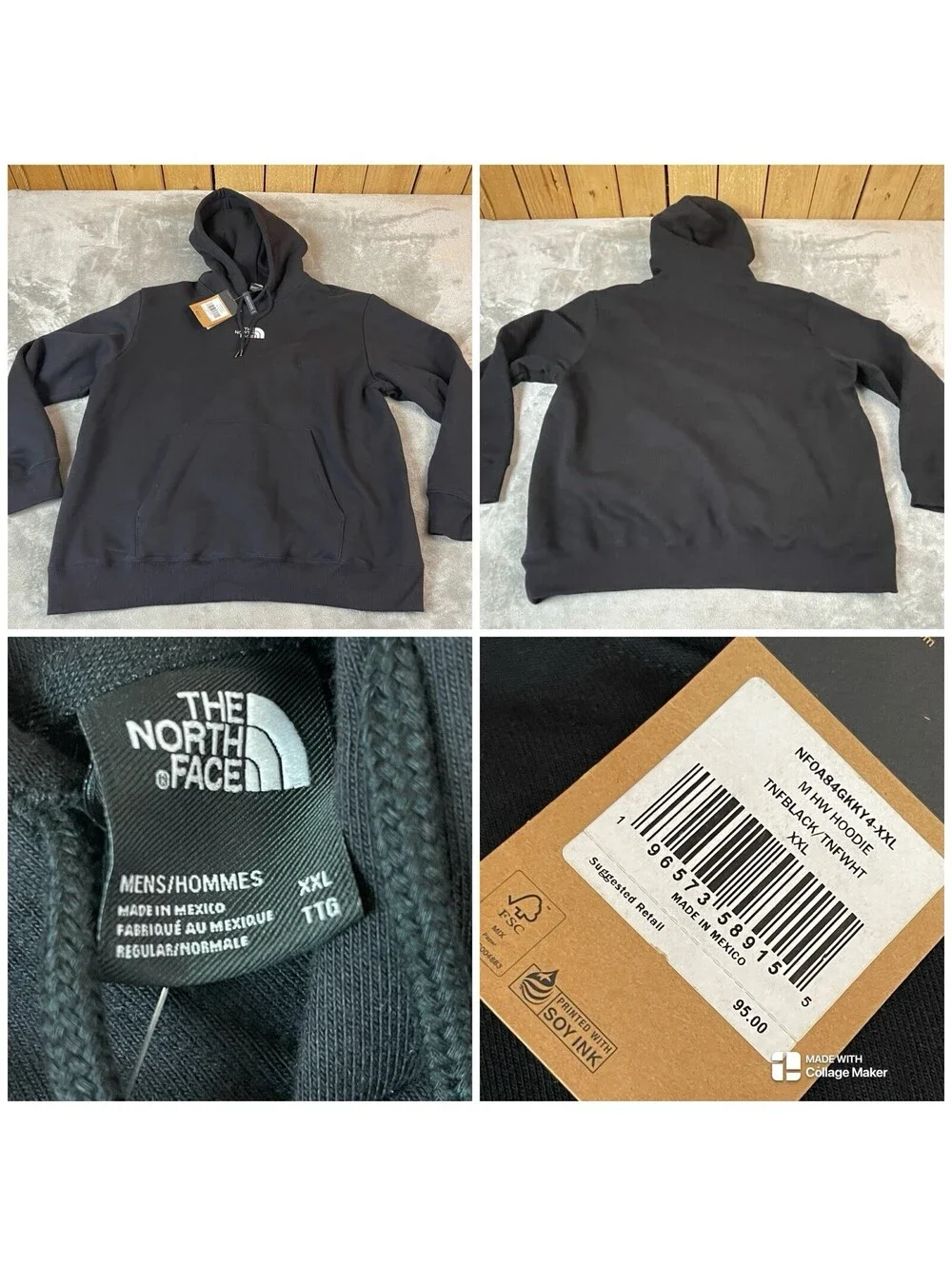 The North Face Black Pullover Hoodie XXL Men’s Logo Sweatshirt